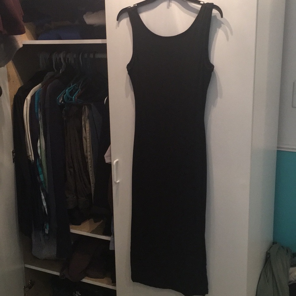 Black Midi Backless Dress